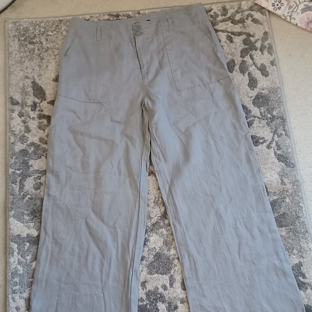 ** LAST CHANCE SALE** Adrienne Vittadini, Linen  Wide Leg Trouser, beige, Wmn 6
